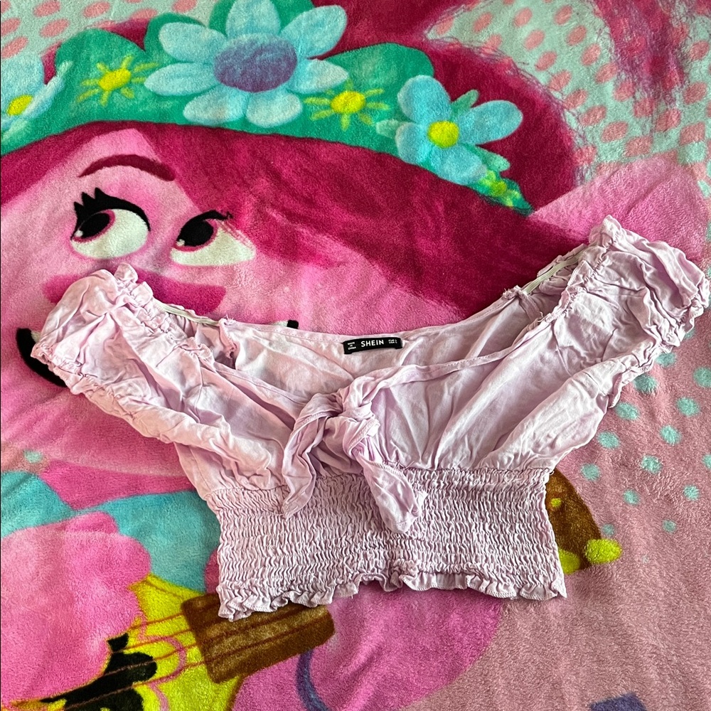 SHEIN Blush Off-Shoulder Ruffle Top